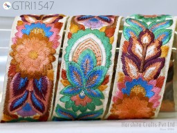 9 Yard Indian Trim Sari Border DIY Crafting Ribbon Sewing Fabric Embroidered Decorative Costumes Cushion Curtain Home Decor Trimming