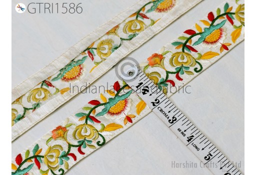 Indian Ribbons Trim By The Yard Sari Border Crafting Sewing Embroidered Decorative Costumes Cushion Curtain Home Decor Trimmings Headband