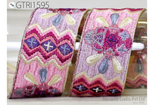 Indian Ribbon Trim By 3 Yard Sari Border DIY Crafting Sewing Fabric Embroidered Decorative Costumes Cushion Curtain Home Decor Trimming
