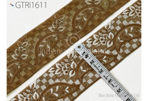 Embroidered Ribbons Trim By 3 Yard Indian Sari Border DIY Crafting Fabric Saree Sewing Decorative Beach Tote Bags Trimmings Home Decor