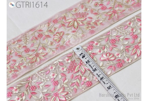 Floral Embroidered Ribbon Trim By 3 Yard Indian Sari Embroidery Saree Border Cushions Home Décor Sewing Clothing Trimmings Embellishment