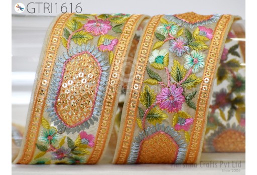 9 Yard Indian Ribbon Embellishment Embroidery Fabric Trim Embroidered Saree Sewing Crafting Border Wedding Dress Trimmings Cushion Covers