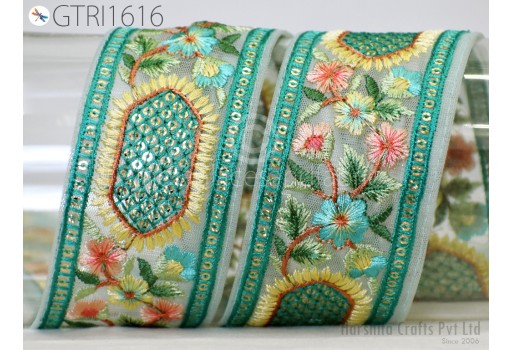 9 Yard Indian Ribbon Embellishment Embroidery Fabric Trim Embroidered Saree Sewing Crafting Border Wedding Dress Trimmings Cushion Covers