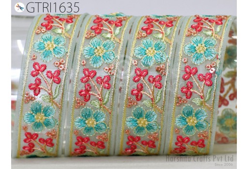 2 Yard Embroidery Fabric Trim Decor Cushion Covers Embellishment Embroidered Saree Ribbon Sewing Crafting Border Indian Wedding Dresses Tape