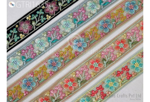 9 Yard Embroidery Fabric Trim Decor Cushion Covers Embellishment Embroidered Saree Ribbon Sewing Crafting Border Indian Wedding Dresses Tape