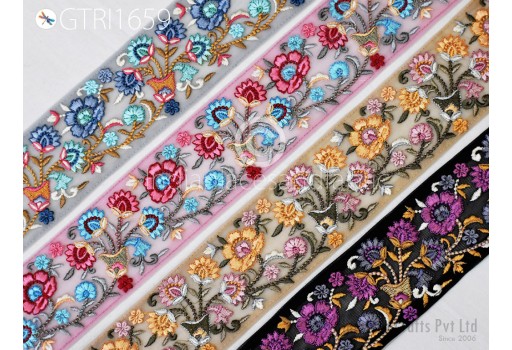 9 Yard Indian Embroidered Ribbon Trim Embroidery Embellishment Sari Border Cushions DIY Crafting Sewing  Wedding Saree Fabric Tape Dress