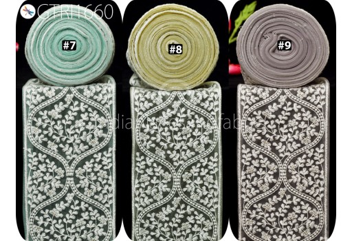 9 Yard Embroidery Trims Indian Laces Sari Border Embroidered Ribbon Decorative Sewing Fabric Craft Saree Dresses Trimmings Home Decor