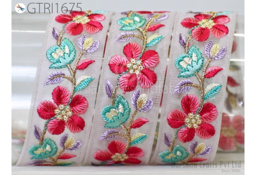9 Yard Embroidery Fabric Trim Decor Cushion Covers Embellishment Embroidered Saree Ribbon Sewing Crafting Border Indian Wedding Dresses Tape