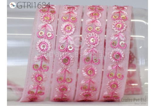 9 Yard Embroidered Fabric Trim Sari Gift Wrapping Ribbon Embellishment Sewing DIY Crafting Tape Indian Embroidery Cushions Lace Home Decor