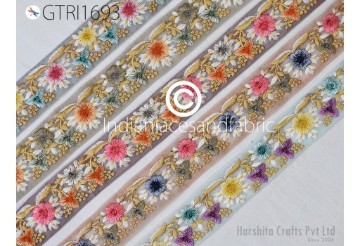 9 Yard Indian Embroidered Fabric Trim Embroidery Cushions DIY Crafting Sari Border Wedding Saree Sewing Dress Embellishment Ribbon Trimming