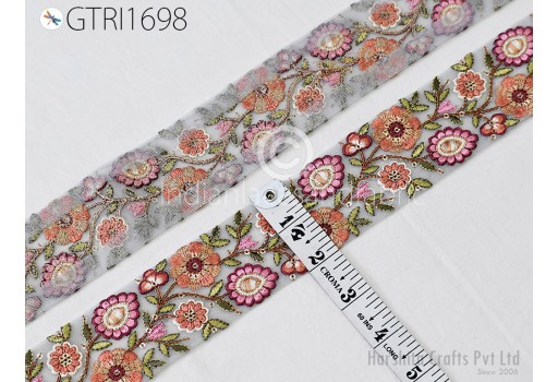 9 Yard Indian Sewing Embellishment Embroidery Fabric Trim Embroidered Saree Ribbon Crafting Border Wedding Dress Trimmings Cushion Covers