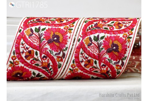 9 Yard Embroidered Trim Indian Sari Border DIY Crafting Fabric Saree Sewing Decorative Beach Bags Lehenga Trimmings Ribbons Home Decor