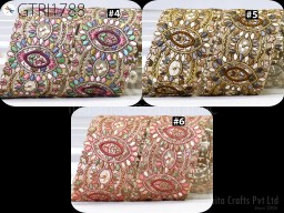 Indian Embroidered Sari Embellishments Embroidery Trim By 3 Yard Saree Ribbon Cushions Home Décor Sewing Crafting Trimmings Curtain Border