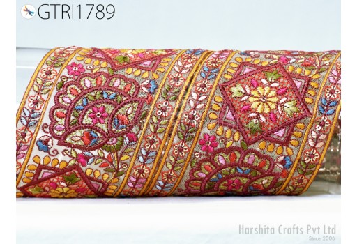 9 yard Indian Embroidered Trim Embroidery Saree Ribbon Sewing Embellishment Costumes Accessories DIY Crafting Border Wedding Trimmings