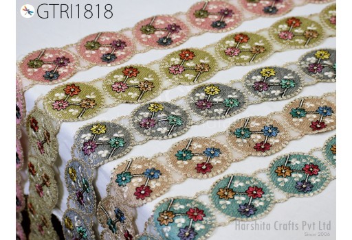 9 Yard Indian Trim Sari Border DIY Crafting Ribbon Sewing Fabric Embroidered Decorative Costumes Cushion Curtain Home Decor Trimming.