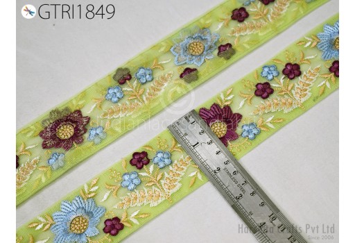 Indian Embroidered Fabric Trim By 3 Yard Embellishment Saree Ribbon Sewing Crafting Embroidery Border Wedding Dress Trimmings Cushion Covers