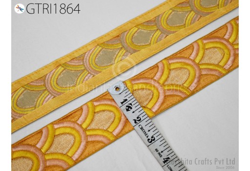 Indian Ribbon Trim By 3 Yard Sari Border DIY Crafting Sewing Fabric Embroidered Decorative Costumes Cushion Curtain Home Decor Trimming