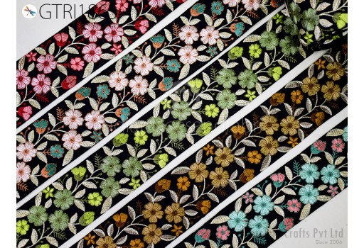 9 Yard Indian Decorative Embroidery Fabric Trim Dresses Saree Embellishments DIY Crafting Sewing Curtains Sari Border Embroidered Ribbons