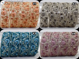 9 Yard Embroidered Trim Indian Sari Border Fabric Saree Narrow Tapes Costume DIY Crafting Sewing Wedding Dresses Laces Curtain Ribbons.