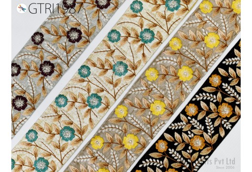 9 Yard Embroidery Fabric Trims Indian Laces Sari Border Embroidered Ribbon Decorative Sewing Craft Saree Dresses Trimmings Home Decor 