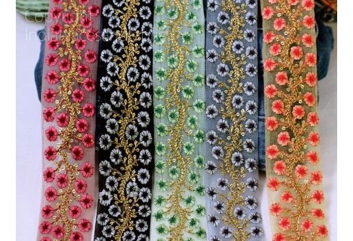 9 yard costume embroidery laces Saree border decorative embroidered trim sari crafting embellishment ribbon net fabric home décor trimming garments accessories