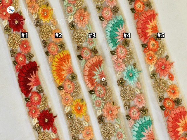 9 Yard Embroidered dresses ribbon Indian embroidered décor curtains laces sari border trim wholesale lehenga fabric tape embroidery decor sewing accessories crafting trimmings