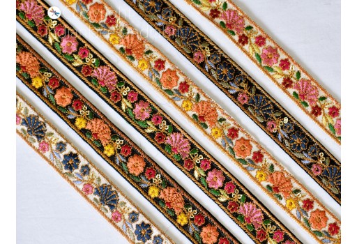 9 Yard embroidered sewing trim saree border decorative shoe making crafting ribbon Indian embroidery kurti lace wedding decor tape sari border décor table runner trimmings