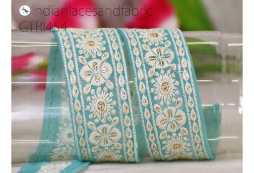 9 Yard Indian Sari Border Embroidered Decorative dupatta Trim DIY Crafting Wedding Saree Sewing Tape Embroidery Dress Trimming jewelry making Pillow Cushion Covers lace Garment Clothing Costume ribbon