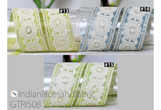 9 Yard Indian hat making Sari Border Embroidered Gown Trim Cushions DIY Crafting dupatta lace Wedding Saree Sewing Embroidery Dress Ribbon Christmas Supplies Trimming clothing Accessories