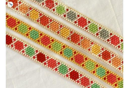 9 Yard Embroidered Trim Costume Crafting Indian Ribbon Dolls Embellishment Sewing Dress Making Laces Home Decor Drapery Cushion Covers Border Home Decor Accessories