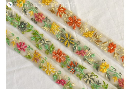 9 Yard Embroidered Fabric Sewing Trim Wedding dresses Tape Sari Ribbons DIY Crafting Border Indian Embroidery Cushions Cover Laces Home Decor Festive celebrations Occasional apparels