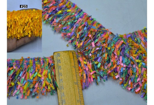 18 Yard Decorative Home decor tape Furnishing accessories dupatta ribbon fringe sewing costume trim indian curtains lace embellished saree border Drapery Upholstery Cushions trim 