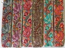 9 Yard Embroidered Fabric Trim Cushions cover DIY Crafting Sari Border Indian Wedding wear Saree Sewing Blouse tape Embroidery Embellishment Dresses Ribbon