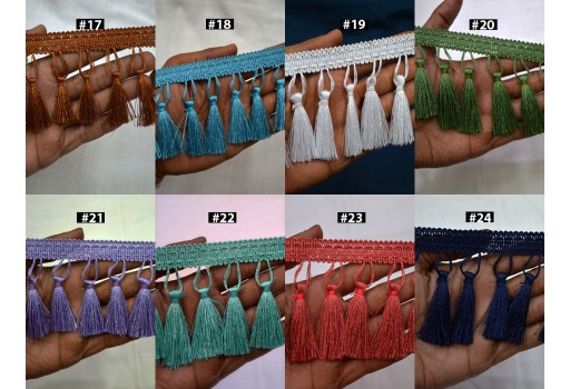 9 Yard Tassels Boho Trim Decorative Indian Gypsy Bohemian Wedding Laces Stylish Ribbon Embellishment Crafting Sewing Trimmings For Making Designing Gown Accessories
