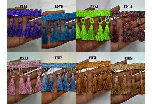 9 Yard Tassels Boho Trim Decorative Indian Gypsy Bohemian Wedding Laces Stylish Ribbon Embellishment Crafting Sewing Trimmings For Making Designing Gown Accessories