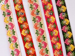 9 Yard Decorative Indian Embroidered Dresses Trim Embroidery Cushions Cover Lace Sari Fabric Gift Wrapping Ribbon Embellishment Sewing DIY Crafting Home Décor Border