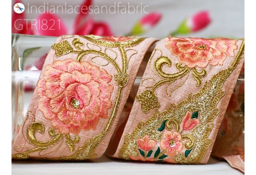 9 Yard Gold Embroidered Ribbon Decorative Floral Lace Indian Sari Border Sewing Fabric DIY Hair Christmas Crafting Trimmings Home Décor Headbands Trim