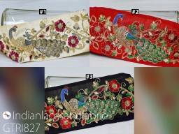 Embroidered Fabric Trim By 3 Yard DIY Crafting Sari Border Indian Embroidery Decorative Laces Saree Ribbon Sewing Lehenga Purse Home Decor