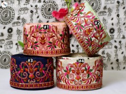 9 Yard Indian Bridal Belt Trim Embellishment Embroidered Cushion Covers Trimmings Embroidery Saree Ribbon Sewing DIY Crafting Border Wedding Curtains Laces