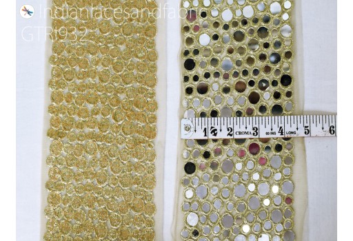 Costumes Mirror Trim by the Yard Wedding Dresses Decorative Trimmings Bridal Belt Indian Laces Sewing Crafting Saree Border Exclusive Ribbon
