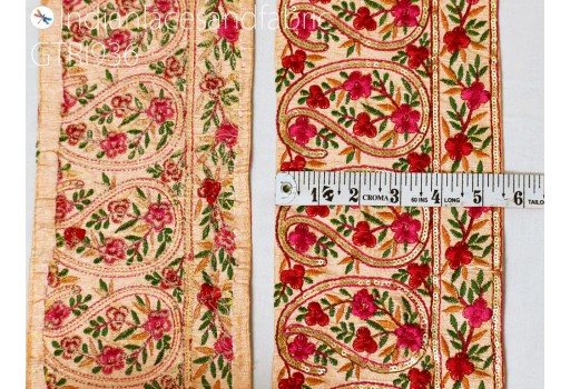 Indian DIY Crafting Embroidery Fabric Trim By 3 Yard Embroidered Decorative Laces Sari Border Saree Ribbon Sewing Tape Curtains Home Decor