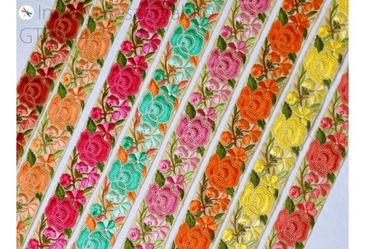 9 Yard Embroidery Fabric Trim Embellishment Bridal Belt Trimming Costumes Embroidered Cushion DIY Ribbons Sewing Crafting Border Indian Wedding Wear Dresses Lace