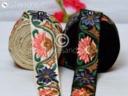 Embroidered Fabric Trim By Yard Embroidery Embellishment Sewing Costumes Cushion DIY Crafting Ribbon Sewing Border Indian Wedding Dress Lace