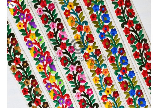 9 Yard Indian Embroidered Trim Sari Fabric Gift Wrapping Ribbon Embellishment Sewing DIY Crafting Border Embroidery Cushions Lace Home Decorative Trimming