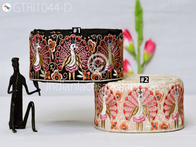 9 Yard Embroidered Trim Indian Drapery Embellishments Hats Bag Saree Trimming Decorative Ribbon Crafting Sewing Sari Borders Home Decor