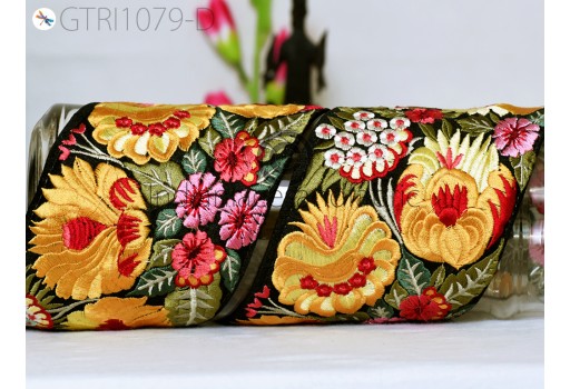 9 Yard Yellow Indian Decorative Tape Embellishment Embroidered Trim Cushion Covers Embroidery Saree Ribbon Sewing Crafting Border Wedding Gown Trimmings Curtain