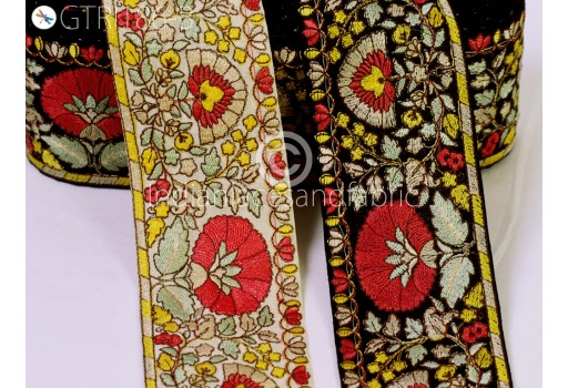 Embroidered trimmings wedding dress lehenga tape decorative costume ribbon Indian saree trim by 3 yard sari sewing border décor table runner lace clothing accessories