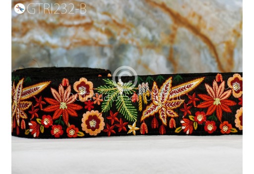 9 yard Embroidered trims saree decorative kurtis border embellishment costume embroidery sewing ribbon crafting dresses wedding gown tape décor dupattas lace clothing accessories