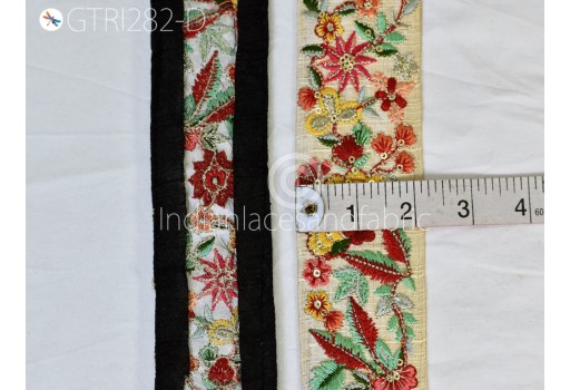 9 Yard Decorative Wedding Embroidered Saree Ribbon Embroidery Dress Fabric Trim Sewing Crafting Sari Border hats making tape Decor Cushion Covers Table Runner Trimmings