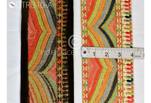 9 Yard decorative Indian trim Embroidery for dupatta Ribbons Sari Embellishments Cushions table runner cover lace Embroidered Home Décor tape Sewing DIY Crafting Trimmings sequins work Border